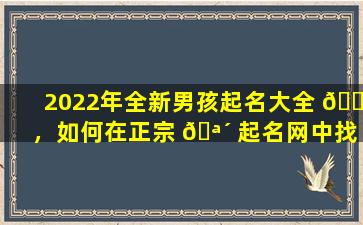 2022年全新男孩起名大全 🌾 ，如何在正宗 🪴 起名网中找到最适合的名字